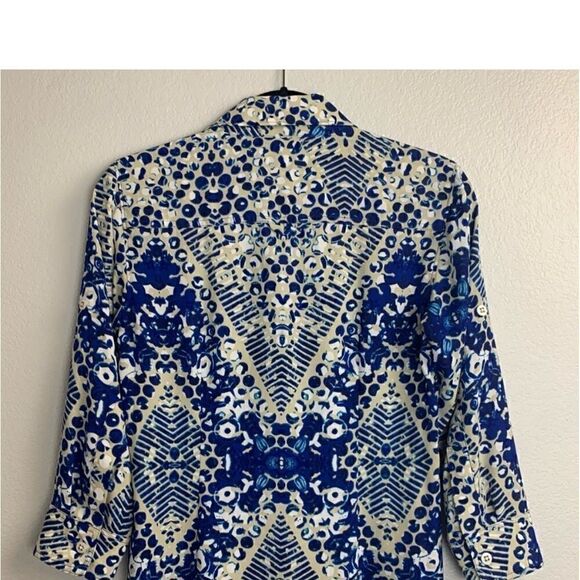 Cabi #422 Blue Jewel Button Down Shirt Dress - Picture 13 of 16